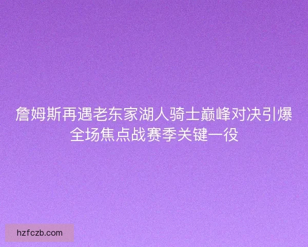 詹姆斯再遇老东家湖人骑士巅峰对决引爆全场焦点战赛季关键一役